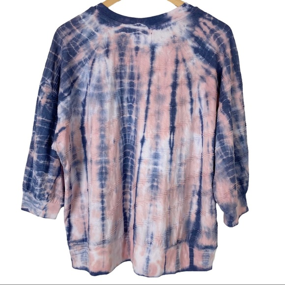 TERRA & SKY Tie Dye Textured Balloon Sleeve 14W - Picture 3 of 15